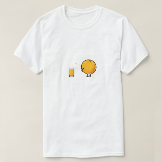 Lustiger Orangesaft Cartoon T-Shirt (Design vorne)