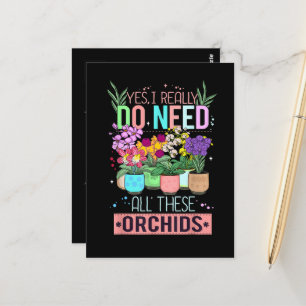 Lustiger Orchideen-Pflanzenliebhaber Postkarte