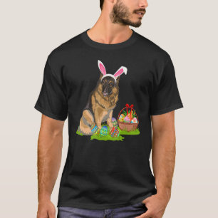 Lustiger Ostereier jagender Bunny Deutscher Schäfe T-Shirt