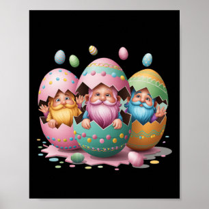 Lustiger Ostergnom Ei Ostergnome Schlüpft Aus Poster