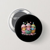 Lustiger Ostergnome Ei Ostergnome schlüpft aus Button (Vorne & Hinten)