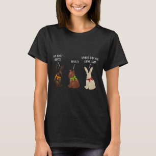 Lustiger Osterhase aus Schokolade Wo seid ihr hing T-Shirt