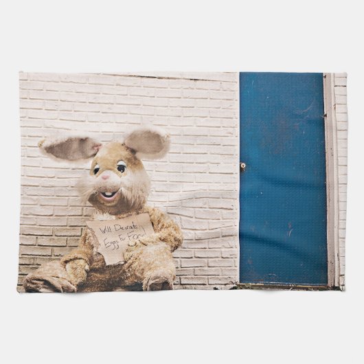 lustiger Osterhase Handtuch (Horizontal)