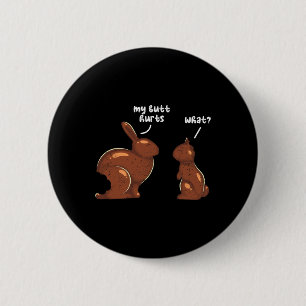 Lustiger Osterhase Kaninchen Mein Hintern Tut Weh Button