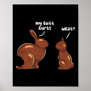 Lustiger Osterhase Kaninchen Mein Hintern Tut Weh  Poster