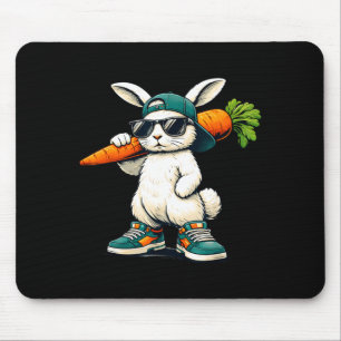 Lustiger Osterhase mit Karotten-Kaninchen Ostern J Mousepad