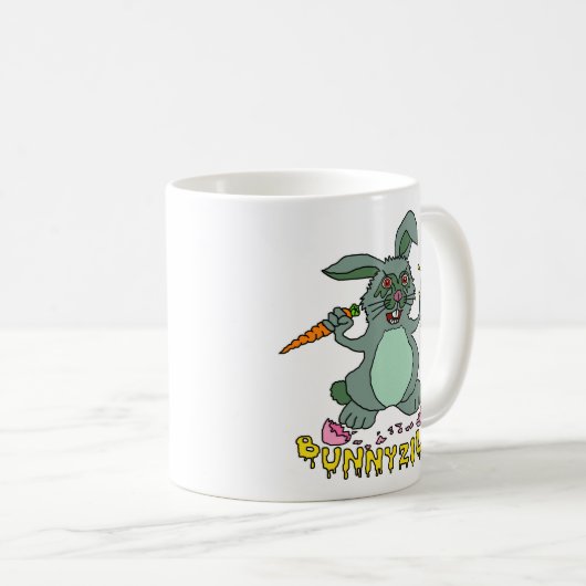 Lustiger Osterhase niedlicher Bunnyzilla Kaffeetasse (VorderseiteRechts)