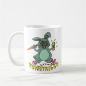 Lustiger Osterhase niedlicher Bunnyzilla Kaffeetasse (Links)