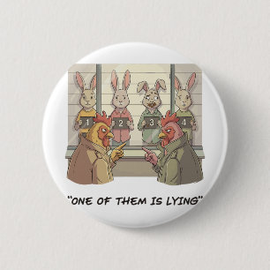 Lustiger Osterhase - Noir-Detektiv-Eier-Such-Humor Button