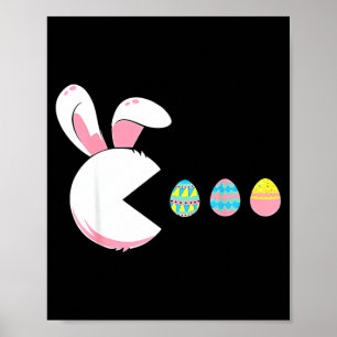 Lustiger Osterhase schaut Ei Frühling Ostereiersuc Poster