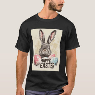 Lustiger Osterhase Vintage Retro Ostereier Ostern T-Shirt