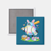 Lustiger Ostern Baseball Hase Ei Jäger Tank Top Magnet (Vorderseite/Rückseite)