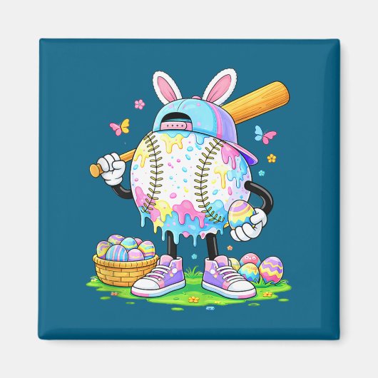 Lustiger Ostern Baseball Hase Ei Jäger Tank Top Magnet (Vorne)