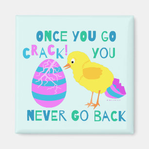 Lustiger Ostern-Küken-Ei-Sprungs-Spaß-Cartoon Magnet