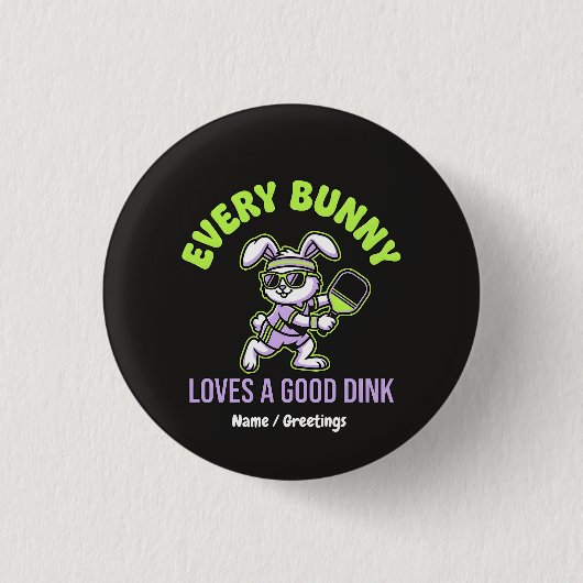 Lustiger Ostern-Pickleball-Jeder Hase liebt einen Button (Vorderseite)