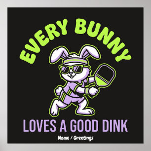 Lustiger Ostern-Pickleball-Jeder Hase liebt einen  Poster