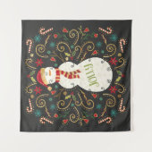 Lustiger Otomi Feiertags-Schneemann Wandteppich (Vorderseite)