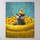 Lustiger Otter Gummiente Pool Poster (Vorne)