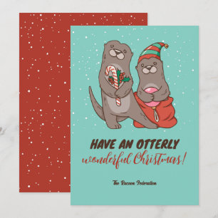 Lustiger Otter-Wortwitz-Winter-Feiertag Frohe Weih Feiertagskarte