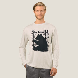 Lustiger Panda-Bär-Bambus-Pun-Schwarweiß-Silhouett Tri-Blend Shirt