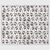 Lustiger Panda-Bär Doodle Geschenkpapier (Flach)