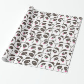 Lustiger Panda-Bär Doodle Geschenkpapier (Ungerollt)