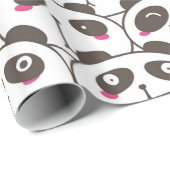 Lustiger Panda-Bär Doodle Geschenkpapier (Rolleneckpunkt)