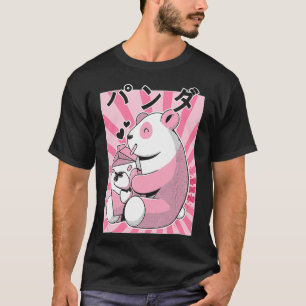 Lustiger Panda-Bär Retro 90er Japan Kawaii Erdbeer T-Shirt