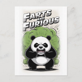 Lustiger Panda, der auf einem Weißen furzt Feiertagspostkarte