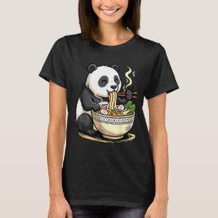 Lustiger Panda, der Ramen-Nudeln isst T-Shirt