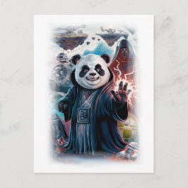Lustiger Panda-Filmcharakter auf Weiß Feiertagspostkarte