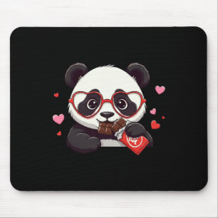 Lustiger Panda-Herz-Schokoladen-Valentinstag-Panda Mousepad