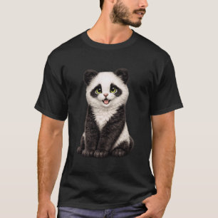 Lustiger Panda-Katzen-Hybrid Tierliebhaber T-Shirt