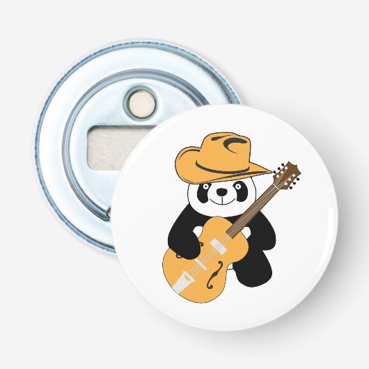 Lustiger Panda mit Gitarre Flaschenöffner (Vorderseite)