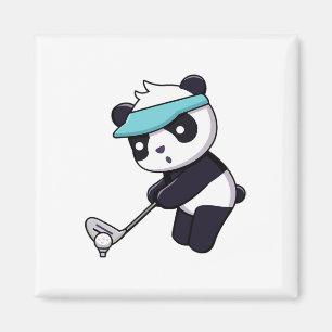 Lustiger Panda spielt Golf, Tier Golfer Panda Bär Magnet