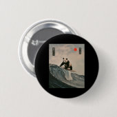Lustiger Panda-Surf-Spruch Japanische Welle Meme H Button (Vorne & Hinten)