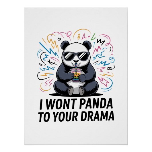 Lustiger Panda-Wortwitz – „Ich werde nicht Panda z Poster (Vorderseite)