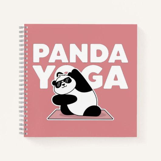 lustiger Panda-Yoga Notizblock (Vorderseite)