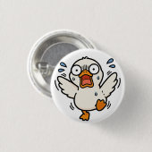 Lustiger Panik-Enten-Kawaii-Süßer-Meme-Button Button (Vorne & Hinten)