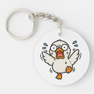 Lustiger panischer Enten-Kawaii-Meme-Schlüsselanhä Schlüsselanhänger