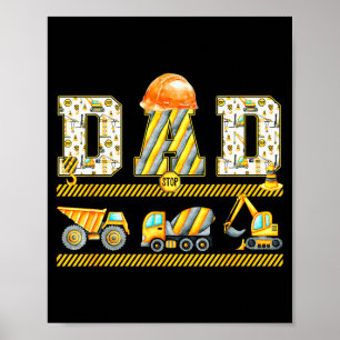 Lustiger Papa Bagger Kinder Passende Fam Poster
