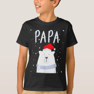 Lustiger Papa-Bär-Weihnachtsmann-Hut-Paare Familie T-Shirt