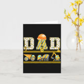 Lustiger Papa Bau Bagger Kinder passende Fam Karte (Gelbe Blume)