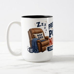 Lustiger Papa-Becher Professioneller Power-Napper Zweifarbige Tasse