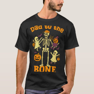 Lustiger Papa bis auf die Knochen Skelett mit Kind T-Shirt