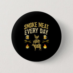 Lustiger Papa der Männer liebt BBQ Smoke Meat jede Button