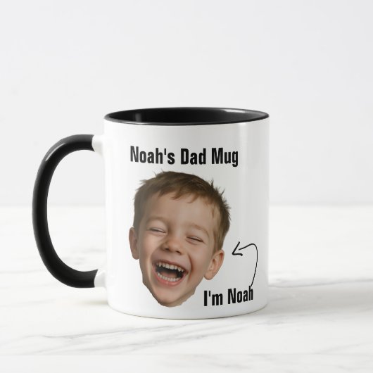 Lustiger Papa Foto Gesicht Tasse - Individuelles W (Links)