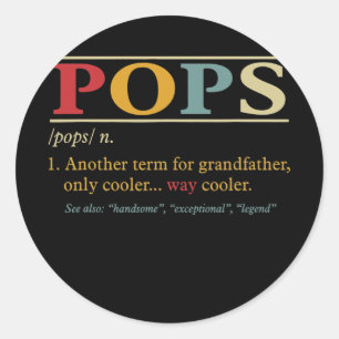 Lustiger Papa für Männer zum Vatertag Pops Runder Aufkleber