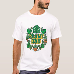 Lustiger Papa für Pflanzen Hauspflanzen-Typografie T-Shirt