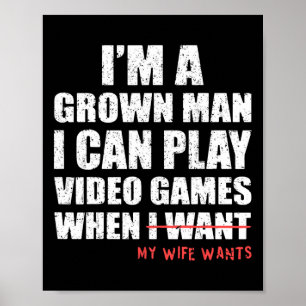 Lustiger Papa-Gamer Ich kann Videospiele spielen,  Poster